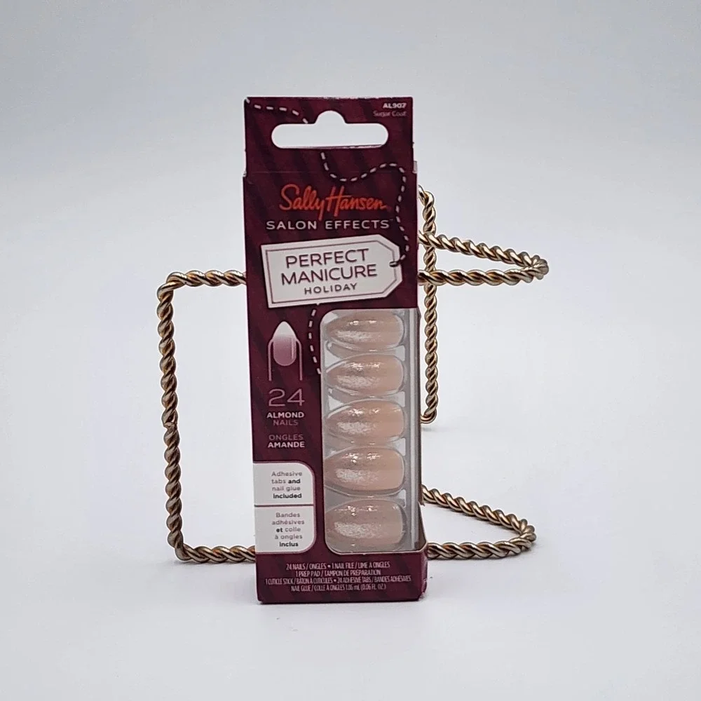 Sally Hansen Perfect Holiday Nails Manicure Salon Effect Almond AL907 Sugar Coat